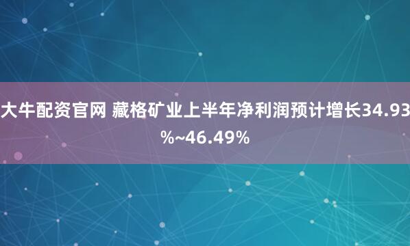 大牛配资官网 藏格矿业上半年净利润预计增长34.93%~46.49%