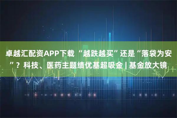 卓越汇配资APP下载 “越跌越买”还是“落袋为安”？科技、医药主题绩优基超吸金 | 基金放大镜